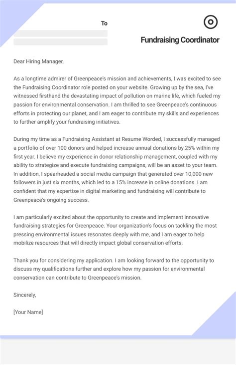 13 Fundraising Coordinator Cover Letter Examples: Plus .